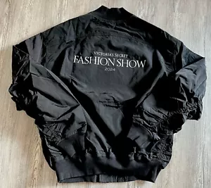 XS VICTORIA SECRET Fashion Show 2024 Black Parachute Bomber Jacket X-Small NEW - Picture 1 of 2