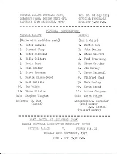 Crystal Palace Reserves v Arsenal (Combination) 1977/1978 - Picture 1 of 1