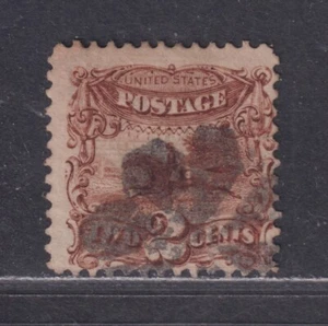 United States Scott 113 Used 1869 2¢ Brown Post Horse/Rider Fancy Cancel SCV $80 - Picture 1 of 2