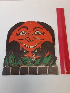 RARE Old Vintage Halloween Cardboard Diecut Die Cut Out Beistle Cats Moon 30-50s - Picture 1 of 4