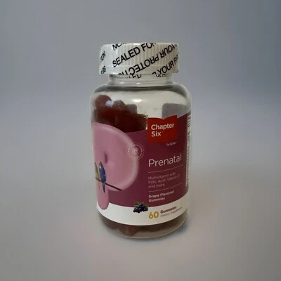 Zahler Capítulo Six Vitaminas prenatales Ácido fólico 60 gomitas con sabor a uva 26/11 Foto 1 de 3