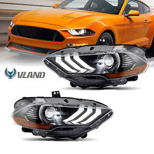 2PCS VLAND LED Headlights For 2018 2019 2020 Ford Mustang Projector Front Lamps