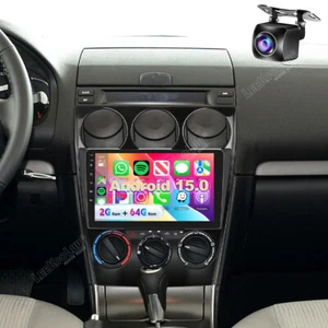 Android 15  Carplay Car Stereo GPS Radio For Mazda 6 2003-2008 2G+64GB W/ Camera - Picture 1 of 12
