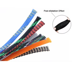 6MM Wide Tight Braided PET Expandable Sleeve Cable Wire Sheathing Mesh Loom Tube - Picture 1 of 13