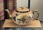 Gibsons Staffordshire Cherry Blossom Teapot England Pink Mauve with Gold Overlay
