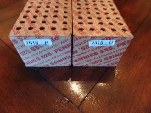 100 rolls 2 Box 2016 P D Lincoln Cent Penny OBW* Free Shipping Cover