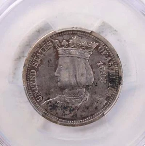1893 25 Cent., Isabella Quarter, Commemorative., VF Detail., Store #2158 - Picture 1 of 3