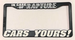 Black 3D License Plate Frame In Case Of Rapture Auto Accessory - Picture 1 of 1