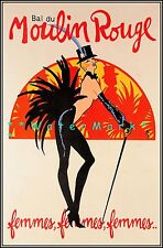 Lido Paris 1970 France Vintage Poster Print Tourism Decor Femmes Cabaret Dancing