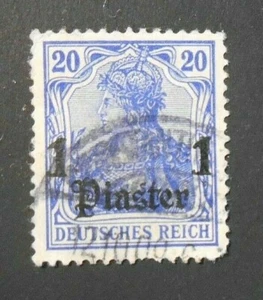 GERMANIA,GERMANY, KOLONIEN ,1905 Turkei"F Germania SVR" 1 su 20pf  Mi.38 US - Picture 1 of 1