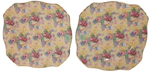 Royal Winton 2 Chintz Plates England Grimwades Welbeck Vintage 8 1/4" Yellow - Picture 1 of 6