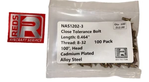 NAS1202-3 New 100 Pack Close Tolerance Bolt - Bild 1 von 4