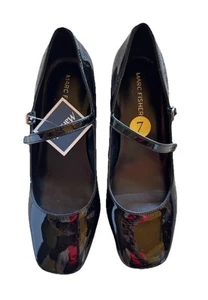 Marc Fischer Black Slingback Closed Toe Chunky Heels Size 7 - Picture 1 of 5