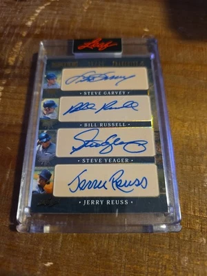 Leaf Seasons In The Sun Garvey, Russell, Yeager, Reuss Dodgers 2025 automático/20 Foto 1 de 4