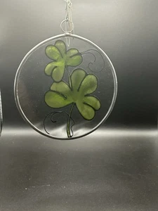 Vintage Kleeblatt Buntglas Sonnenfänger Fenster oder Wandbehang Display - Bild 1 von 5