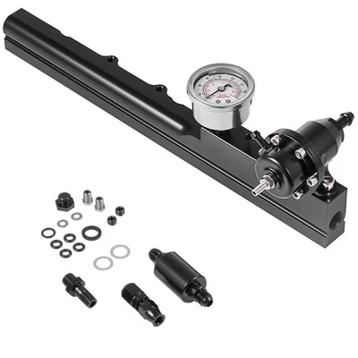Fuel Pressure Regulator Gauge & Fuel Rail B16 B18 B20 Si LS GSR B-Series FPR FR - Image 1 of 4