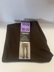 Kirkland Signature Stretch Tech Mens Pants 30X29 Brown New - Picture 1 of 11