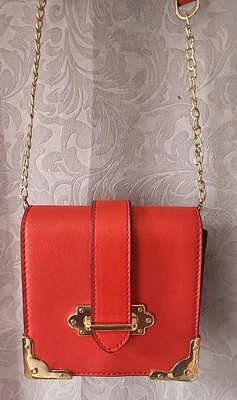 Red Coral Olivia Miller Crossbody Mini Bag With Gold Details - Image 1 of 4