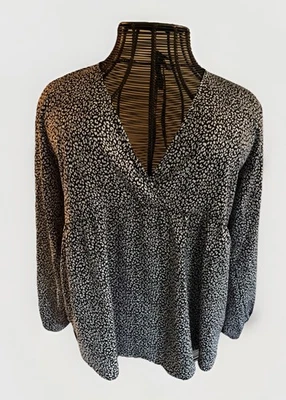 Babydoll para mujer UMGEE negro/blanco en V delantero y trasero Babydoll Bouse talla M Foto 1 de 4