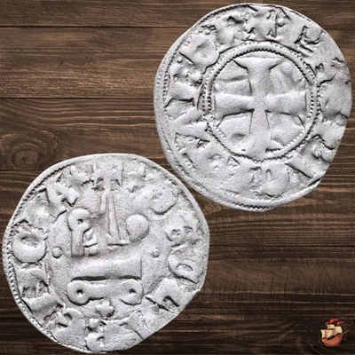 Moneda Cruzada Medieval - Acaya - Felipe de Taranto (1307-1313) @g694 Foto 1 de 4