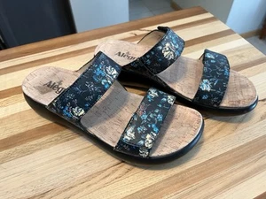 Alegria Bryce Navy Floral Slipper Pantoletten Sandalen 40 Leder 7533 Klettverschluss - Bild 1 von 17
