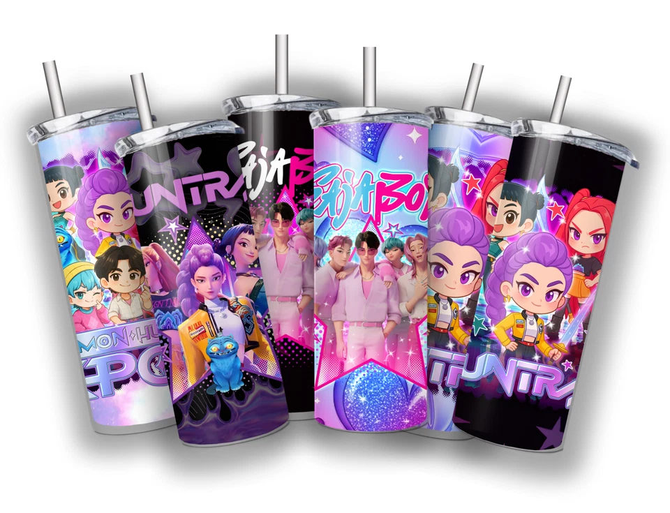 KPOP Demon Hunters Anime 20 O⁸Z STAINLESS STEEL TUMBLER CUP +LID/STRAW - Image 1 of 1