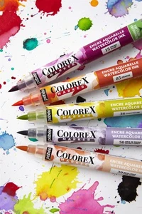 Pebeo Colorex Dye-Based Ink Watercolour Marker Pens - Picture 1 of 37