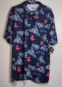 New Reyn Spooner Boston Red Sox Performance Polo Shirt Mens 2XL Floral Aloha NWT - Picture 1 of 9