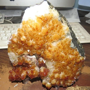 AAA GRADE CITRINE CRYSTAL CLUSTER GEODE FROM BRAZIL CATHEDRAL ACRYLIC STAND - Picture 1 of 4