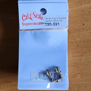 Railroad Re-Rail Frog in Bracket  Bottom Mount Brass 1 Pair Cal Scale 190-591 HO - Picture 1 of 2