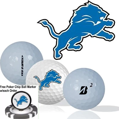 NFL Detroit Lions • мячи для гольфа упаковка 12 шт. • Bridgestone Tour B RX • отремонтированные - Изображение 1 из 3