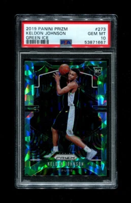 2019 KELDON JOHNSON PRIZM #273 GREEN ICE ROOKIE PSA 10 - Image 1 of 2