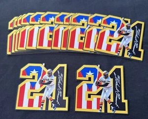 (LOT OF 2) Roberto Clemente HOF Pittsburgh Pirates 3in. Iron Sew On Patch Jersey - Picture 1 of 6