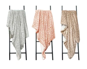 Sherpa Fleece Blanket Soft Fluffy Warm Cozy Sofa Bed Throws Cable Knit Print - Picture 1 of 4