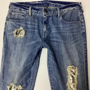 Ladies True Religion CAMERON Slim Boyfriend Blue Jeans Size 10 W28 L28 (414F) - Picture 1 of 11