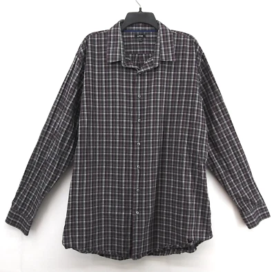 Apt. 9 Dress Shirt Men Size 2XLT Purple Black Plaid Long Sleeve Button Up - Image 1 of 4