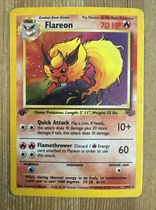 Flareon - 3/64 - Pokemon Jungle 1st Edition Holo Rare Card WOTC DMG - Picture 1 of 3