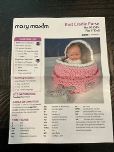 MARY MAXIM Knit Cradle Purse + 5" Doll KIT - Picture 1 of 2