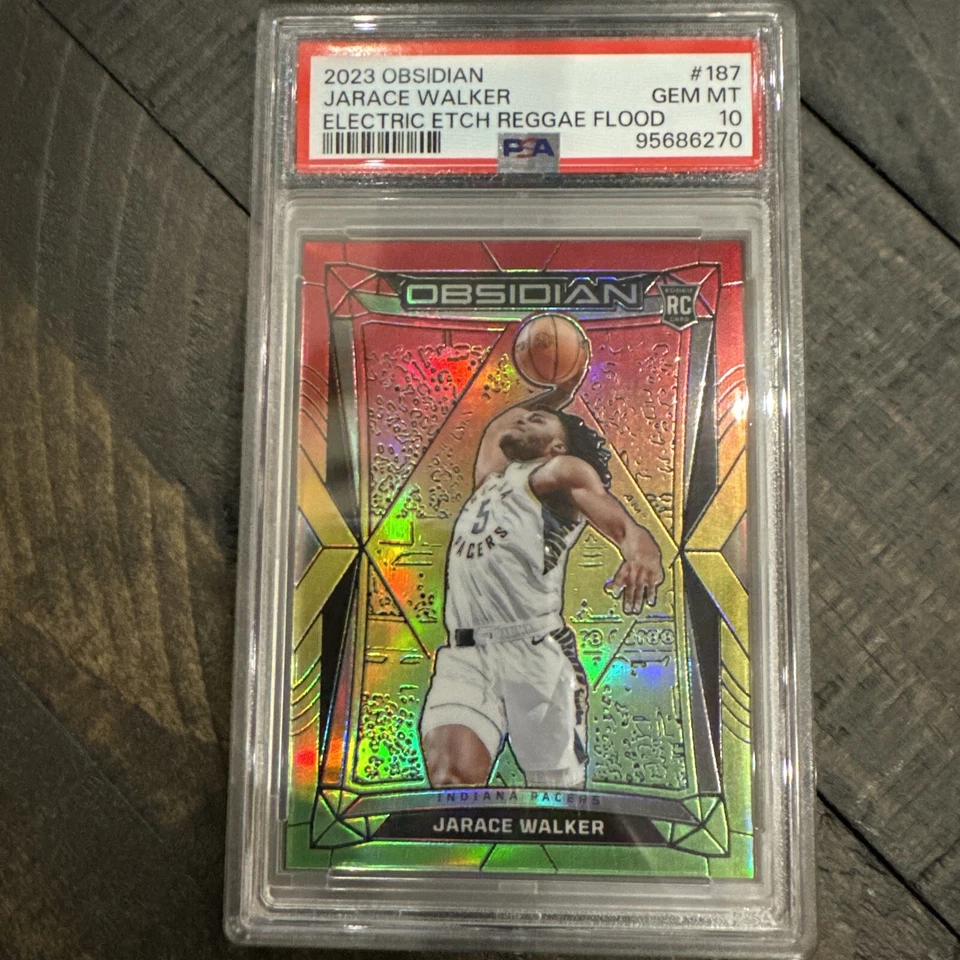 2023 Panini Obsidian Jarace Walker EE Reggae Flood /75 RC #187 PSA 10 Gem Mint - Image 1 of 3