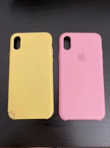 Ser Of 2 iphone x case silicone Pink And Yellow - Picture 1 of 5