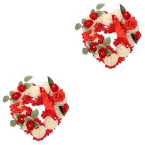 2 Sets Künstlicher Blumenkranz Gedenkkranz Zur Beerdigung Trauer Girlande - Bild 1 von 12