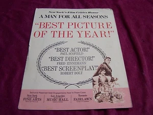 COLUMBIA'S PREVIEW BROCHURE-FRED ZINNEMANN'S-1966-MOVIE,"A MAN FOR ALL SEASONS" - Picture 1 of 1