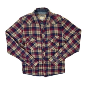 Vintage RANCHER BY SCHOTT NYC Western Check Pearl Snap Flannel Shirt Medium - Picture 1 of 6