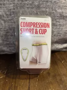 Corto de compresión juvenil Franklin Sports con taza, blanco/neón XS 19""-21"" cintura - Imagen 1 de 3