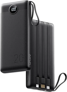 VRURC Portable Charger Built in Fast Charging Cables 20000mAh Power Bank PD 20w - Picture 1 of 9