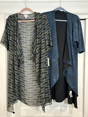 LulaRoe Shirley Kimono Womens S Long Waterfall Cardigans Sheer Knit Lot of 2 New - Image 1 of 4