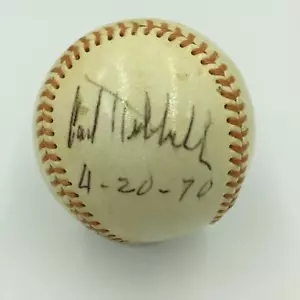 Vintage 1970 Carl Hubbell Single Signed Baseball Pre Stroke Signature JSA COA - Picture 1 of 4