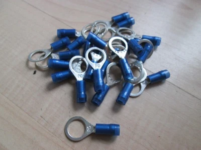 Lot (25) Blue Crimp Ring Terminal Lug for 3/8" Bolt 16-14AWG #E77BB - Image 1 of 4