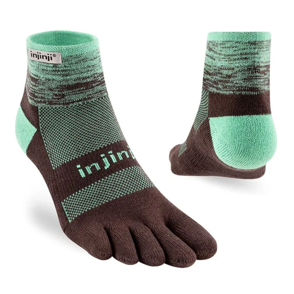 Injinji Trail Run Midweight Five Finger Running Toe Socks Mini-Crew Mint - Image 1 of 1