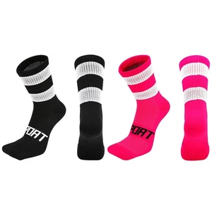 2Pairs Cycling Socks Pro Road Bicycle Riding Bike Sports Ankle Socks Pink Black - Picture 1 of 7
